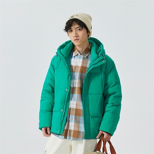 新标90白鸭绒简约休闲连帽外套纯色加厚羽绒服ESY0209-P210图片