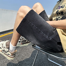 2025春夏季新款裤脚麦标牛仔短裤男潮流痞帅学生短裤D27#-P38，男装牛仔裤，电商A178