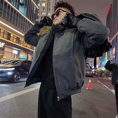 AY139/P128控168冬季社会小伙解构白底韩式修身保暖棉服男灰首，男装棉衣，星座305B-1