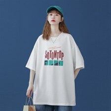 2025夏装新款字母印花男士中性宽松圆领短袖T恤T162/P3548，男装T恤，电商A148-1