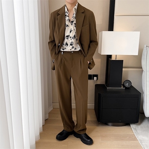 简约宽松休闲冰丝潮流西服垂坠肌理感小西装XZ48/P160控248图片