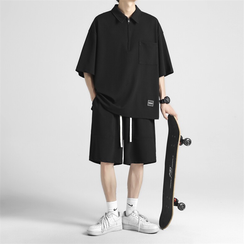 港风运动装冰丝超薄顺滑百搭速干休闲抗皱裤TZ60-特批75,男装休闲套装,星座718