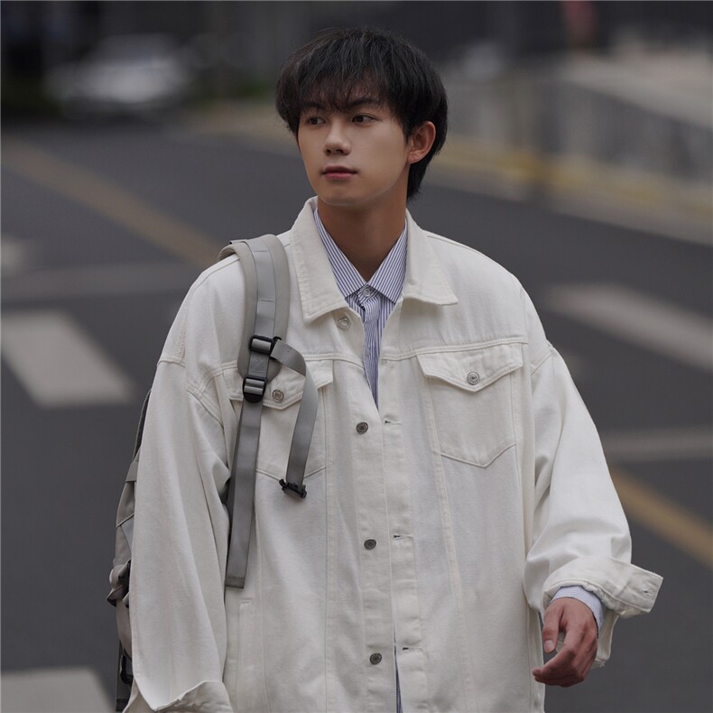 24新款抖音品质男士宽松纯色情侣休闲水洗外套上衣N961/P85,女装短外套,星座202