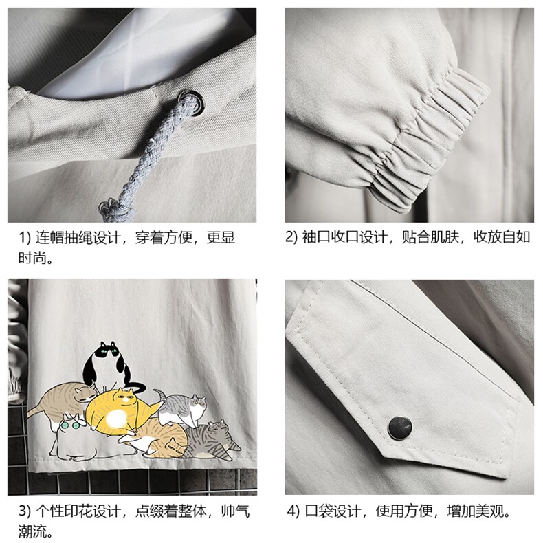 JK41155-P85纯棉连帽夹克男士大码工装夹克男外套男砖墙挂拍,男装夹克,电商A040A