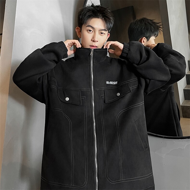 300斤可穿2025秋季新款立领解构夹克外套男加肥加大码胖子胖人，男装夹克，钱塘717(原712)