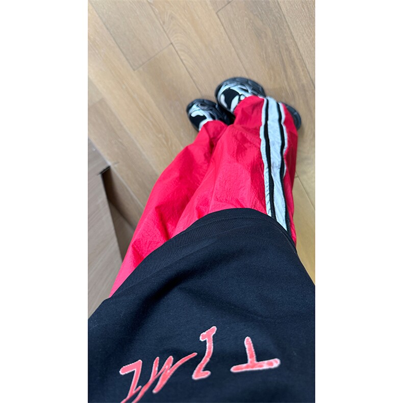 现货 夏季速干巴黎神裤撞色拼接条纹休闲运动长裤男K650-P45 控68图片