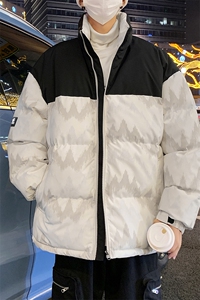 秋冬2024新款立领加厚拼接印花棉衣外套 A436-5902-P98控价138图片