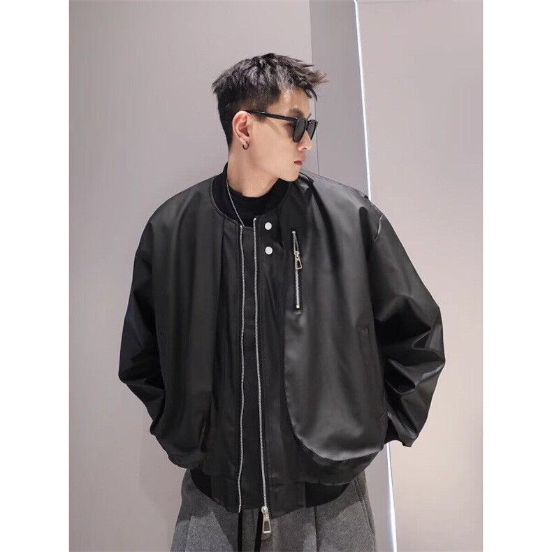 W9626-P83网图现货美式复古高街PU皮夹克外套设计感上衣,男装夹克,星座1608-2