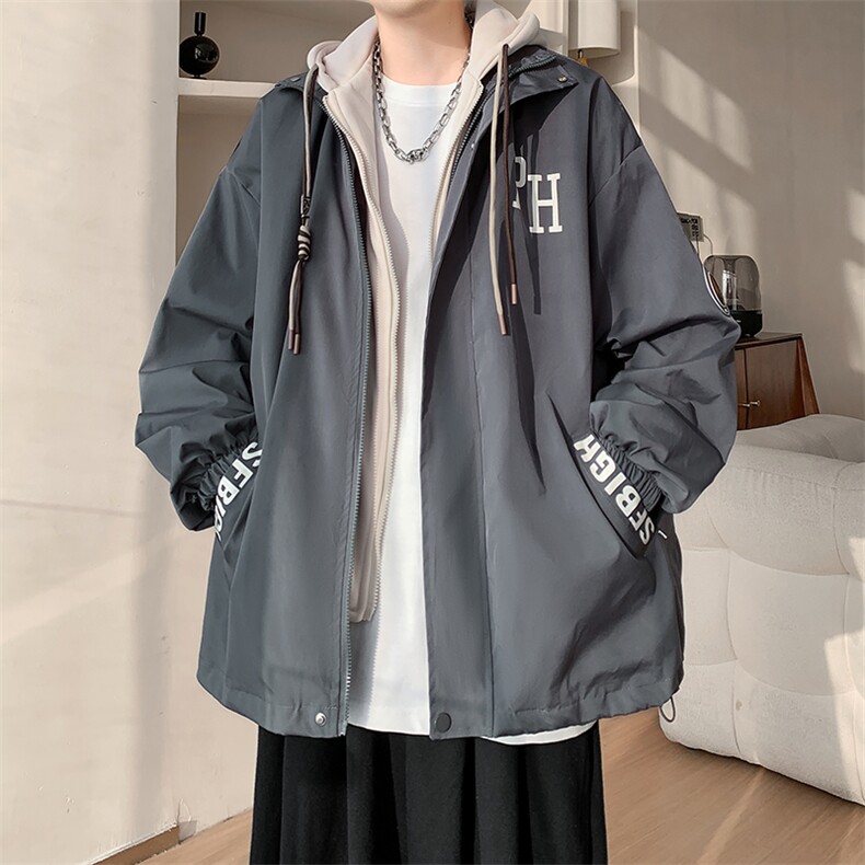 春秋季假两件连帽夹克大码新款夹克外套XZ102B-1-JK2681P85,男装夹克,星座102B-1