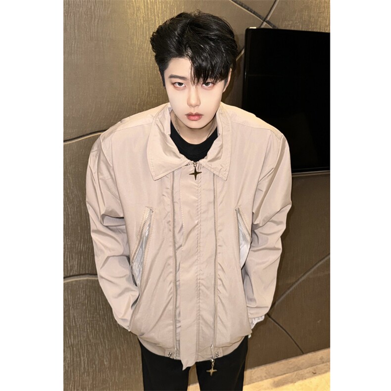（自家图）高街痞帅拉链飞行员夹克男W1065-P80,男装夹克,星座1109-3
