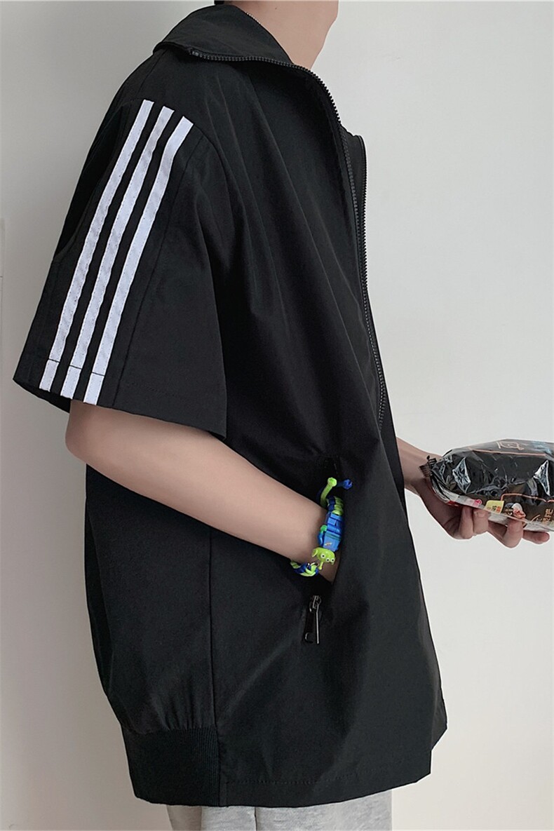 F2025/P40新款男士短袖防晒衣男休闲运动短袖上衣大码薄外套开衫图片