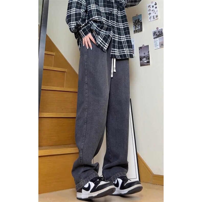 巴家弯刀宽松美式星空纹潮休闲裤水洗牛仔裤男K8503-P35【特价】图片