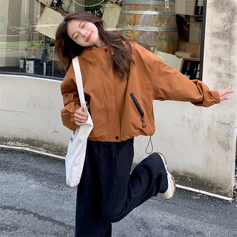 现货~~！！柠檬黄橘色冲锋衣外套P125,女装短外套,2C262