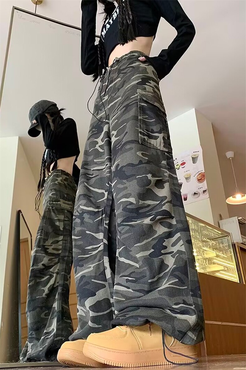 A1554TP50控88-秋冬数据款美式复古迷彩裤子男宽松阔腿运动休闲裤,男装休闲裤,电商B241