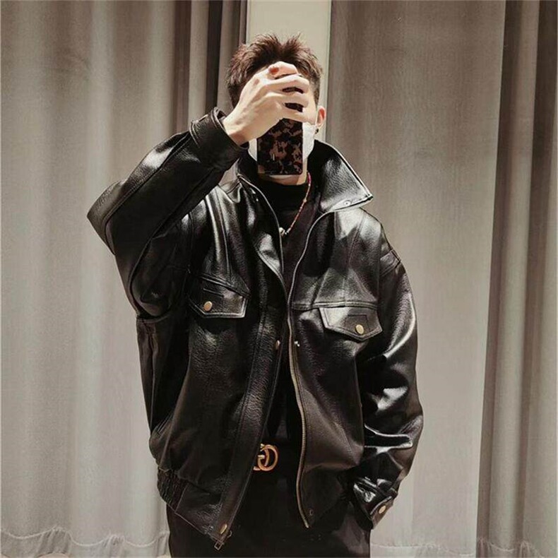 现货不缺货 春季外套宽松皮衣 工装夹克 1209-1-JK13-P98 网图图片