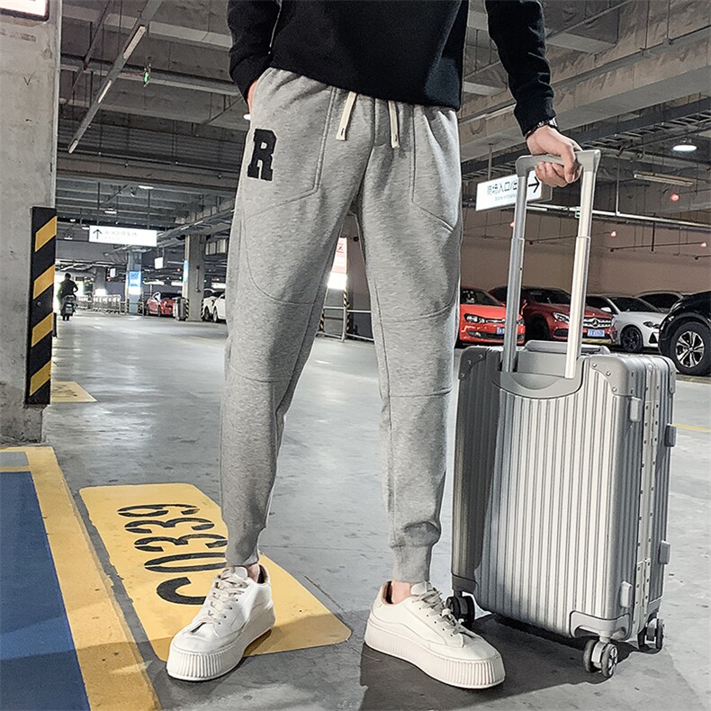 社会精神小伙春秋加绒卫裤运动束脚男裤DS-B249-KK95-P58-加绒P68图片
