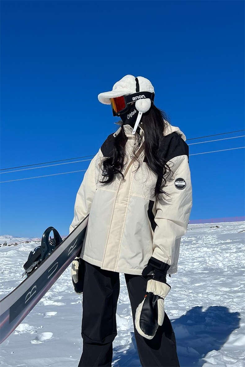 冬款户外连帽滑雪服男女同款防水防风防寒保暖情侣款外套M35-P125,男装棉衣,电商A001-1