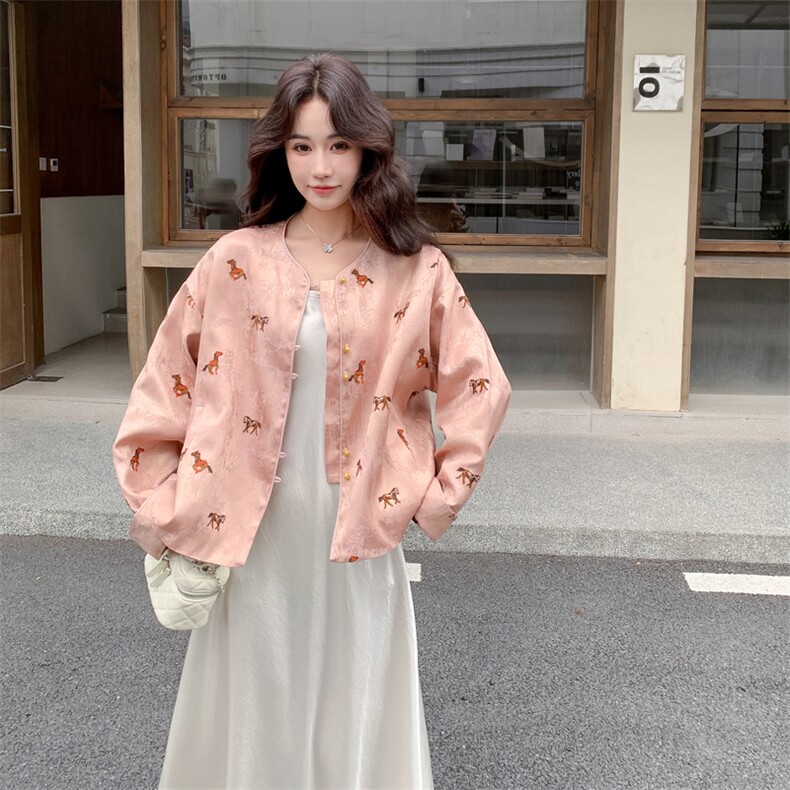 高端刺绣新中式风外套2C081-0261P175K288,女装短外套,2C081