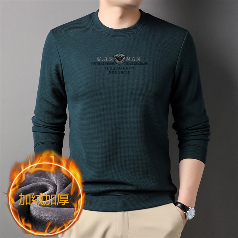 冬季新款男士中年保暖加绒加厚针织打底衫长袖商务休闲男装毛衣，男装针织衫/毛衣，电商B212（原钱塘6029）