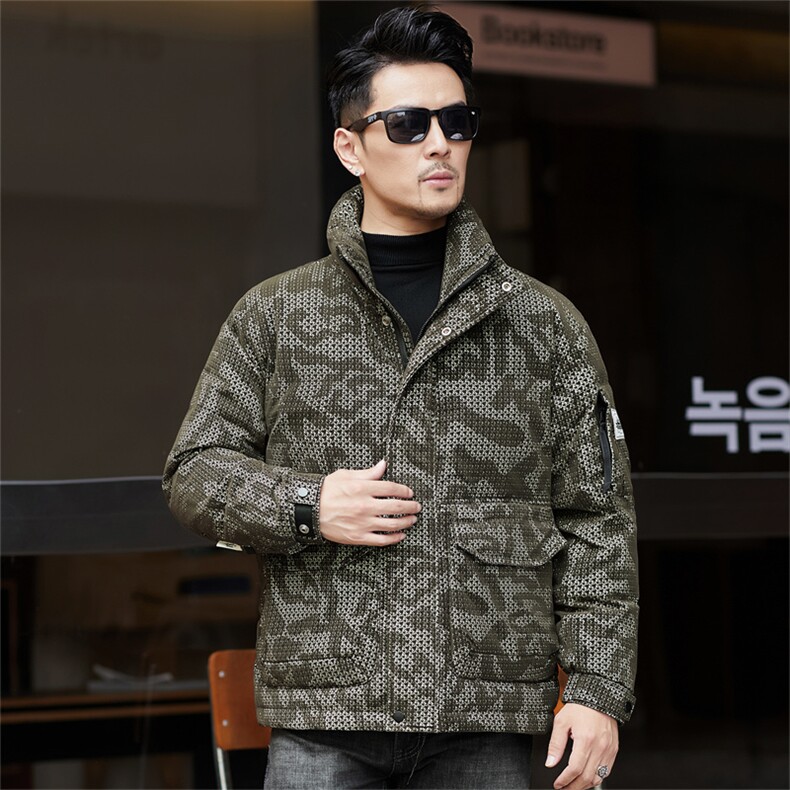 ZMS-M66875新款冬季男士鸭绒羽绒服立领保暖外套修身大衣图片