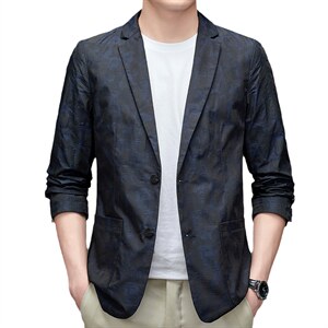 秋季新款爸爸西装外套男中老年商务休闲宽松西服MNSA6629206-P200，男装西服，电商B212（原钱塘6029）
