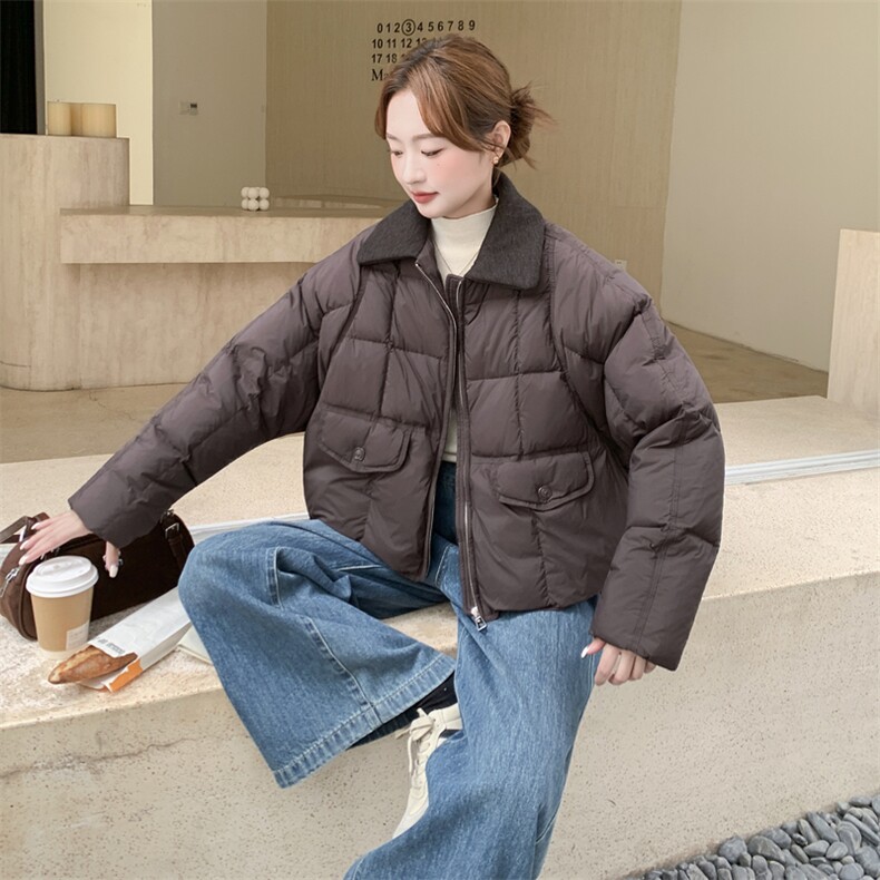 25冬季新款韩版翻领短款羽绒服外套2B138-804-P245K360,女装羽绒服,2B138