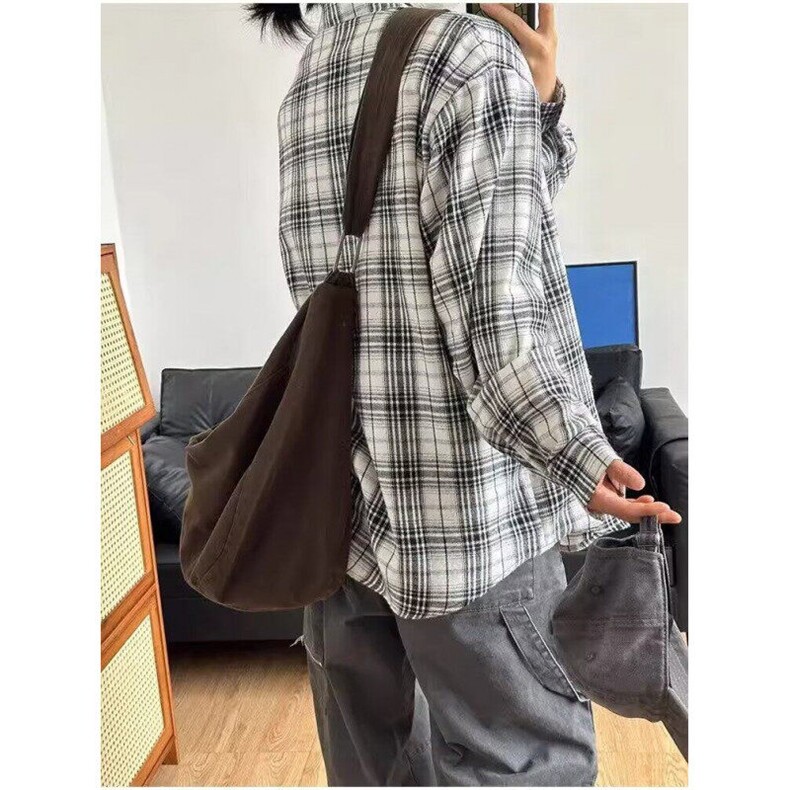衬衫男女长袖格子韩版潮流宽松百搭2026夏ins新款外套CY1121-P39,男装衬衫,星座412-2
