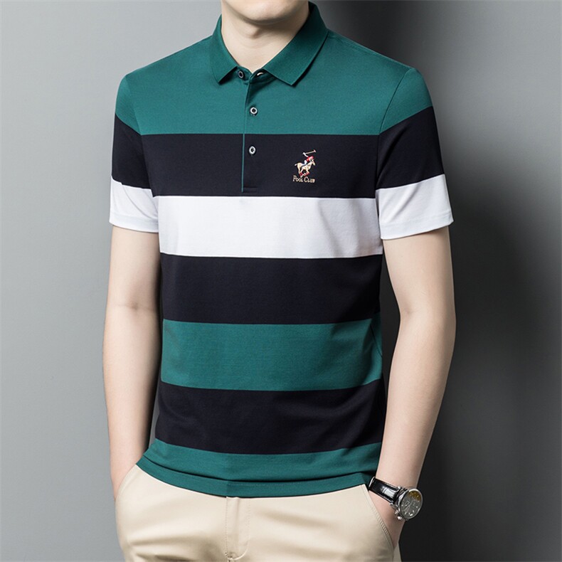 商务休闲短袖t恤男士夏季新品内搭打底衫中年男装翻领polo衫衣服,男装T恤,电商B212（原钱塘6029）
