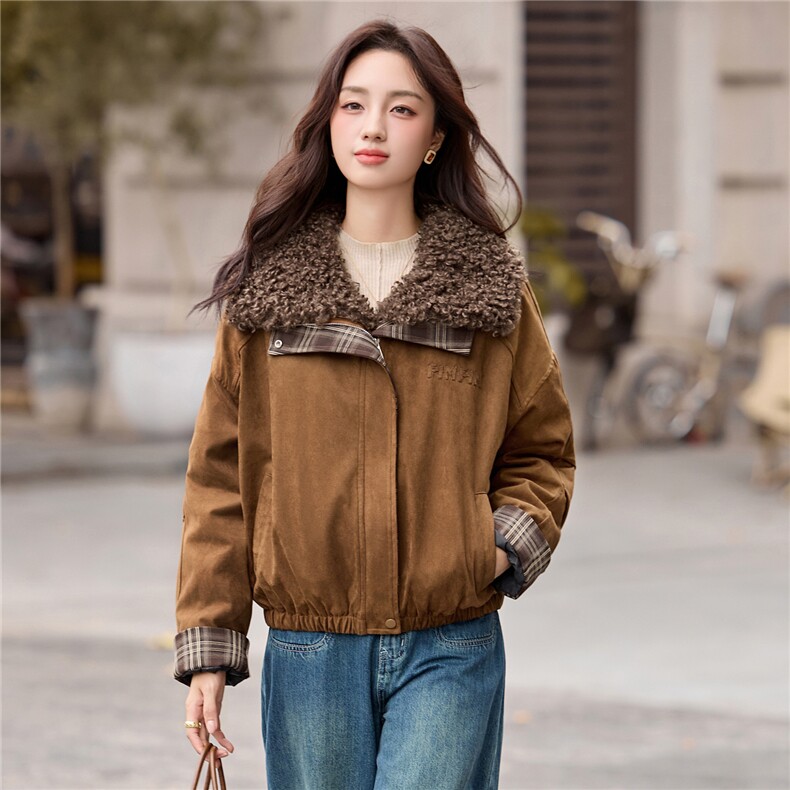 现货2025冬装新款女士时尚经典毛领可脱卸羽绒服,女装羽绒服,木子恋