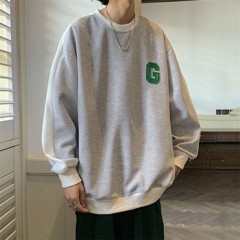 秋季新款男百搭圆领港风卫衣VE55114-P34控58,男装卫衣,星座717