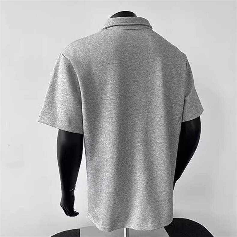 M633-P35美式polo衫短袖t恤夏季cleanfit拼接翻领五分袖上衣,男装Polo衫,星座617A-1（原B318A）