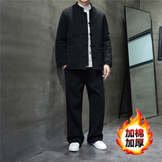 2025冬季风套装中式复古唐装棉衣棉绒保暖棉袄TZ2534-P205，男装棉衣，电商A008