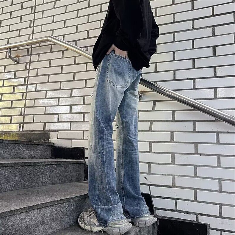 DK6040-P48新款牛仔裤学生时尚百搭款垂感宽松阔腿拖地牛仔裤男,男装牛仔裤,星座603-2