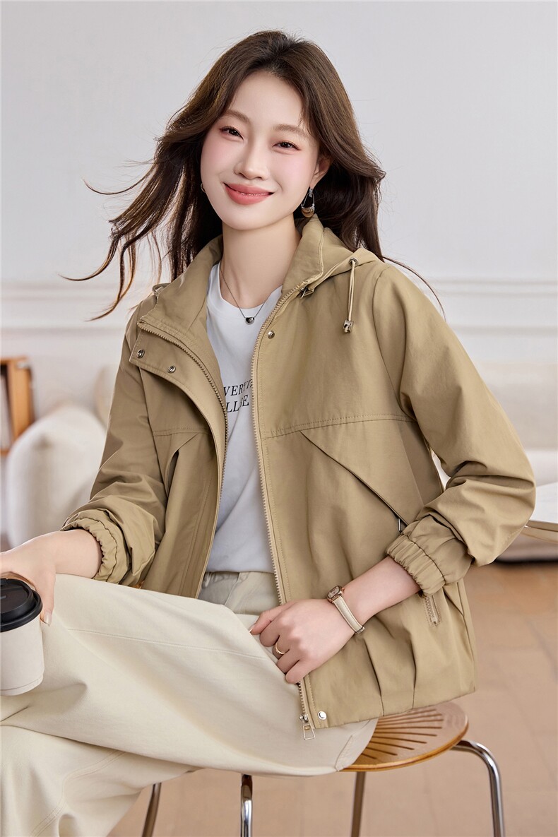 现货！现货！2026春季新款时尚宽松休闲短款外套女,女装短外套,以桐