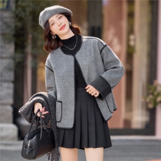 2025年冬季新款时尚羊毛毛呢短外套女，女装毛呢外套，美沁