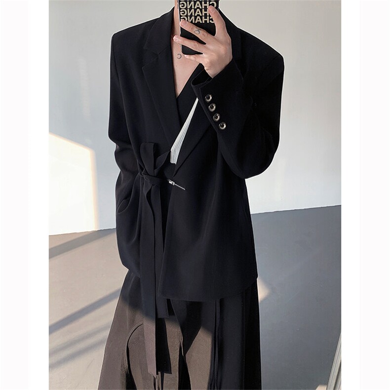 25春男士新中式飘带金属盘扣垫肩西装外套XZ133-P138,男装西服,电商B288