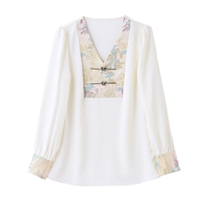 女2024春秋季新款年轻妈妈洋气高贵新中式日常马面裙女，女装衬衫，卡杰菲