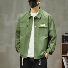 工装夹克男宽松落肩宽松纯色上衣外套DSA157B-JK733-P68，男装夹克，电商A157B