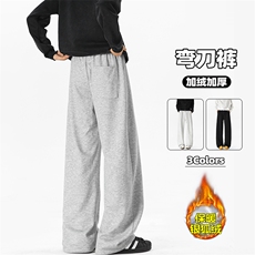 薄款改加绒美式加厚银狐绒大码宽松休闲裤男K1953J加绒-特P33控58，男装卫衣，电商A001