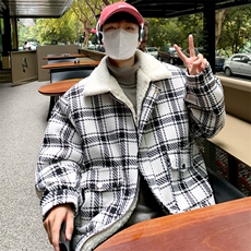 冬羊羔绒加厚棉服男宽松羊羔毛外套情侣棉衣M6512P120控158起，男装棉衣，电商A157