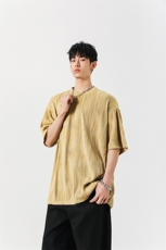 8XL-M特大码夏季短袖冰丝皱感透气T恤男潮垂感宽松半袖DX305P45，男装T恤，电商D206-1
