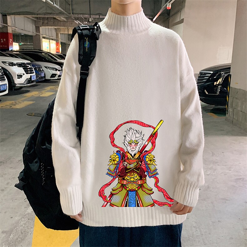 M18203-P45加绒款-P65半高领毛衣男士大码针织衫男毛线衣男,男装针织衫/毛衣,电商A040