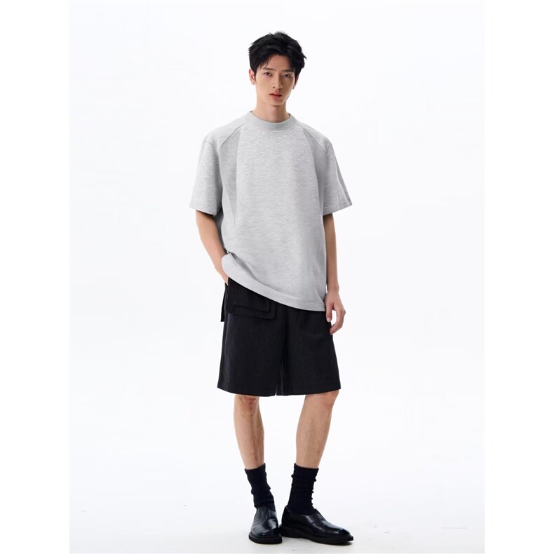 1506/QD9090/P31夏季重磅韩cleanfit纯色重磅短袖t恤加厚半袖,男装T恤,星座1506