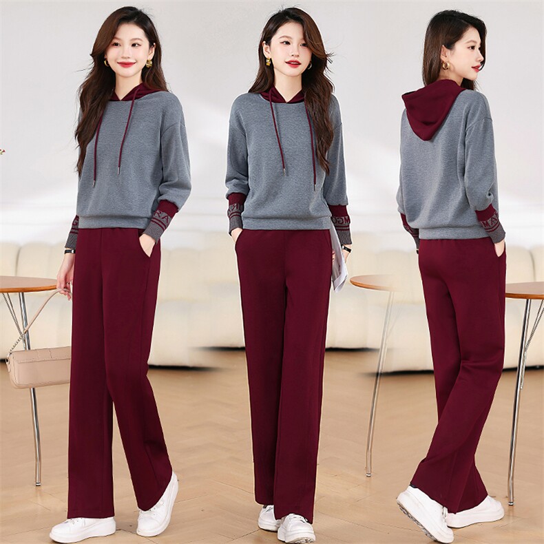 休闲运动卫衣套装2025春装新款女装时尚洋气减龄高级感时髦两件套，女装套装/套裙，梦依杭