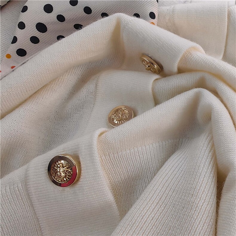 新款精致小衫时尚长袖v领开衫，女装针织衫/毛衣，米田羊绒