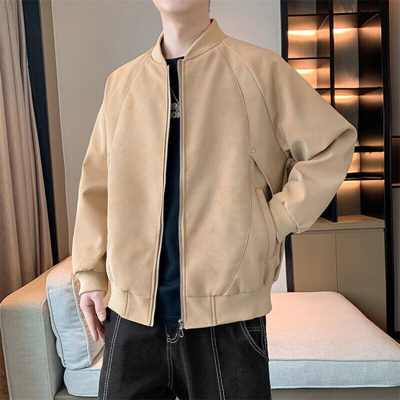 2025春季新款皮衣夹克男青少年学生潮流麂皮外套，男装夹克，星座1206（原A206）
