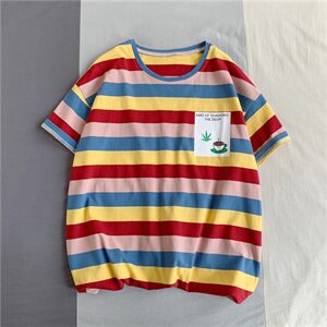 714-2好-T095男女装新款港风短袖棉麻夏季数码印花体恤情侣潮图片