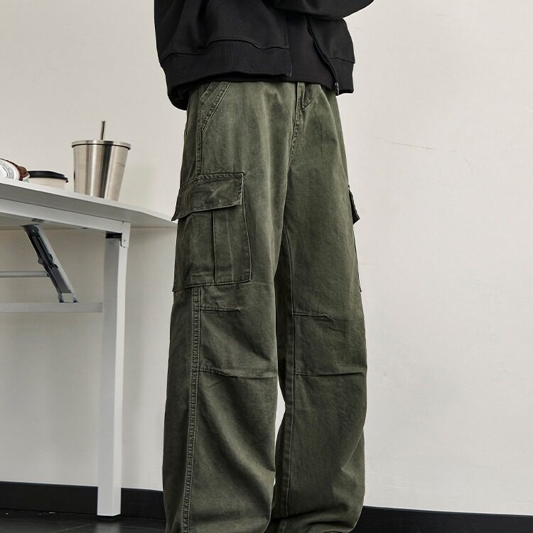 美式vibe机能工装牛仔裤男款潮牌宽松直筒复古阔腿裤高街休闲裤子,男装休闲裤,星座506A