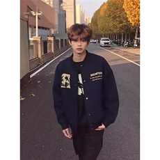美式棒球服外套男女春秋2026新款复古宽松休闲潮牌情侣夹克XJK976，男装夹克，星座208-5