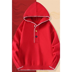 250935-P65新年战袍情侣装秋冬季搭毛衣红色本命马年衣服拜年服，男装针织衫/毛衣，电商D310B